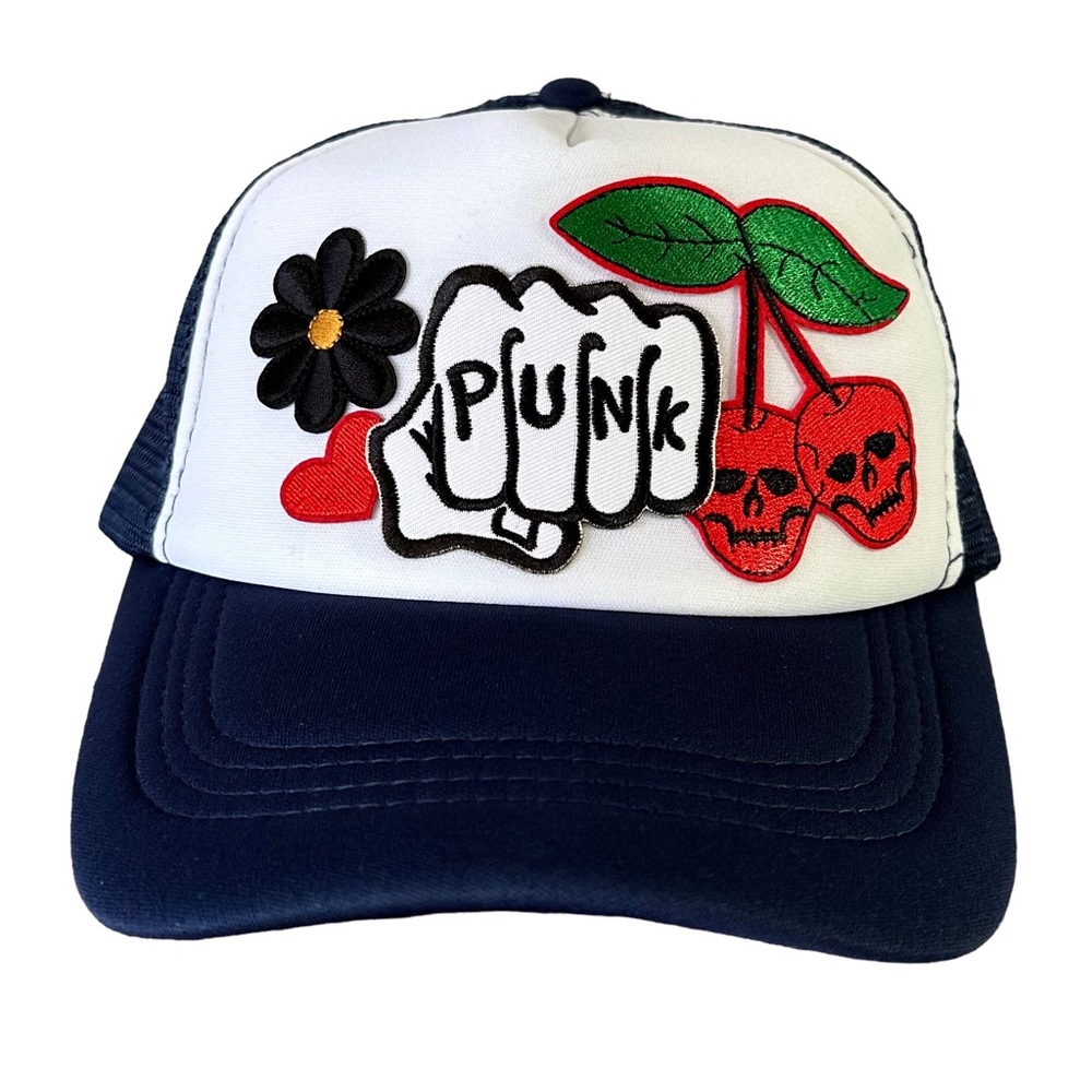 Trucker Hat with Embroidered Patches